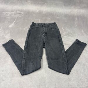 HOLLISTER curvy ultra high rise jean legging size 1s gray black washed womens